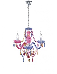 [S-TRIOR11073017] Lampadario 3 Bracci Multicolor Pendenti Decorativi