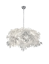 [S-TRIOR10464001] Lampadario a Sospensione 4 Luci Foglie Bianche Lavabili Leavy Ø70 cm