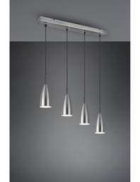 [S-TRIOR30694007] Lampadario Lineare 4 Luci Nichel Opaco Farin