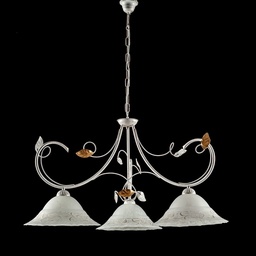 [S-BL175-3-BO] Lampadario cucina ferro Bianco Oro tre luci  Bianco 79x h54 cm