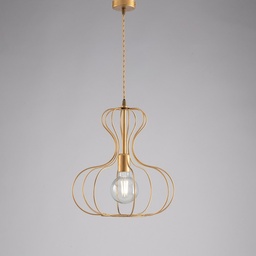 [S-BL206-OR] Lampadario industrial sospensione in ferro Oro Ducale e Oro urban 35x h40 cm