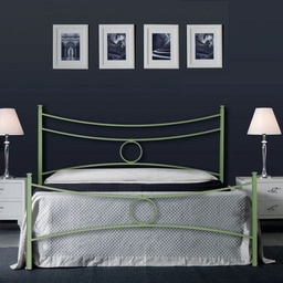 [S-CONCAPED1601D7] Letto in ferro matrimoniale con pediera Verde CONCA 166x208x h117 cm