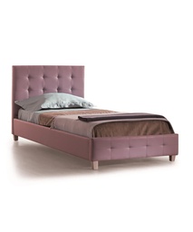 [S-RE/049/MV] Letto singolo in similpelle malva, 212x97x89 cm