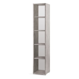[S-ODB381CEK] Libreria alta moderna in legno Beton Cemento con quattro ripiani 39x41x h199 cm