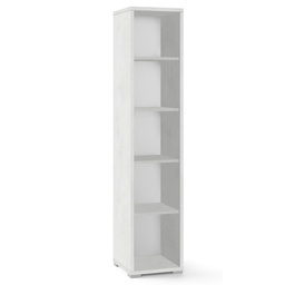 [S-ODB381OSK] Libreria moderna alta in legno Bianco Ossido con quattro ripiani 39x41x h199 cm