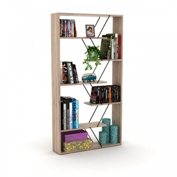 [S-FZ93776] Libreria moderna moderna divisorio rovere nero  cm 84 x 22 x 157 h