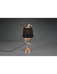 [S-TRIOR50251079] Lampada da tavolo decorativa fenicottero oro e paralume nero