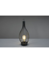 [S-TRIOR55306132] Lampada da Tavolo Mairana Nero Sensore IP44 Luce LED Batterie Ricaricabili