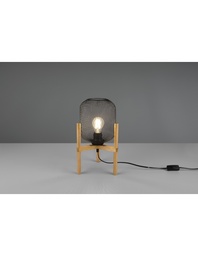 [S-TRIOR50561032] Lumetto da tavolo Calimero 1xE27 Treppiedi Legno e Rete Metallo