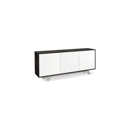 [S-O7073ONBLK] Madia tre ante Nero Bianco Lucido 177x41x h74 cm