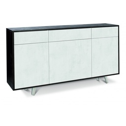 [S-O7076ONOSK] Madia con tre ante e tre cassetti Nero Bianco Ossido 164x41x h92 cm