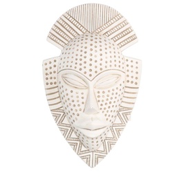 [S-V6135690000] Maschera Resina Bianco Donna Africana 15x25x7 cm