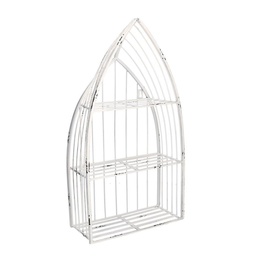 [S-V6452060000] Mensola Metallo Bianco 3 Piani 29x12x55 cm