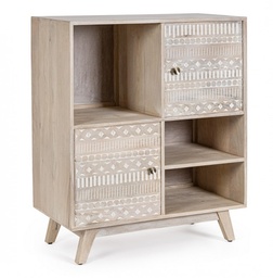 [S-B0747068] Mobile 2A-3P Indira - Elegante e Funzionale - Legno di Mango - Dimensioni: 85x42x100 cm