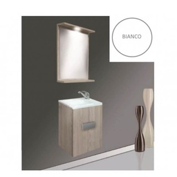 [S-FZ81123] Mobile bagno sospeso Charlie con specchio bianco