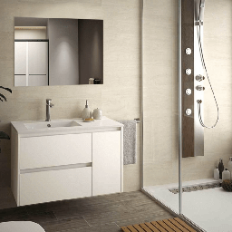 [S-FZ92061] Mobile bagno sospeso Resia bianco larice 90x46x54 H