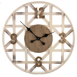 [S-V1865640000] Orologio in legno naturale tondo 60 x 6 cm
