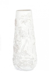 [S-B0183059] Vaso Bianco Bangli H82,5 - Poliresina Resistente All'Acqua - Ø34,5x82,5h - Peso Lordo 8.1