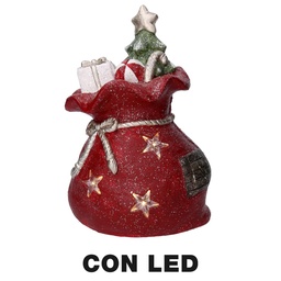 [S-V6315930000] Confezione regalo in resina con luci a led rosse 27x22x40 cm