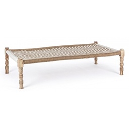 [S-B0720028] Panca Tamil Naturale in Tessuto - 176x86x46 cm