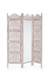 [S-B0721448] Paravento 3 Ante Alyssa Bianco con Specchio