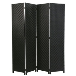 [S-V42017300NE] Paravento 4 ante nero cm40x3h175