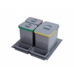 [S-FZ79705] Pattumiera sottolavello Pratiko600 tre secchi