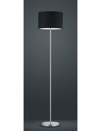 [S-TRIO401100102] Piantana Hotel Nichel Paralume Tessuto Nero Ø35 cm