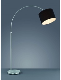 [S-TRIO461100102] Piantana ad Arco Hotel con Paralume Tessuto Nero