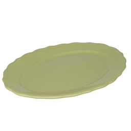 [S-V5852760000] Piatto ovale verde pastello, dimensioni 35x26x3 cm