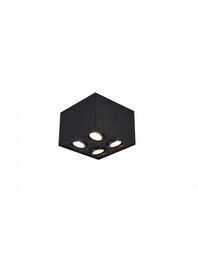 [S-TRIO613000432] Plafone da Soffitto Nero 4 Spot Orientabili