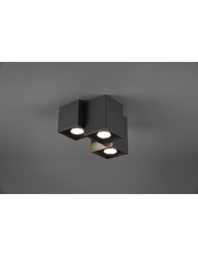 [S-TRIO604900332] Plafoniera 3 Cubi Nero Opaco
