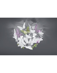 [S-TRIOR60213017] Plafoniera Butterfly 3xG9 Cromo Farfalle Multicolor Ø45 cm Trio Lighting