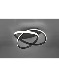 [S-TRIOR62051132] Plafoniera Antracite Spirale Led 18w Dimmerabile Ø45 cm