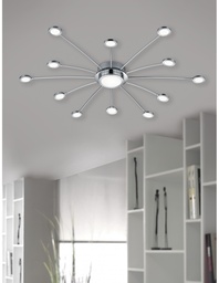 [S-TRIO673311306] Plafoniera Moderna LED Dimmerabile Ø100 cm Cromo