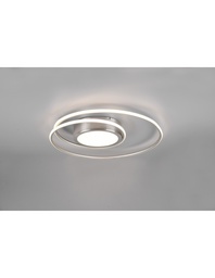 [S-TRIO672310207] Plafoniera Moderna Soffitto Circolare Nichel Led Dimmer