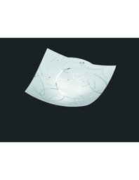 [S-TRIO604400301] Plafoniera Quadrata Spirelli 3xE27 Vetro Con Cerchi Decorativi 50x50 cm Trio Lighting