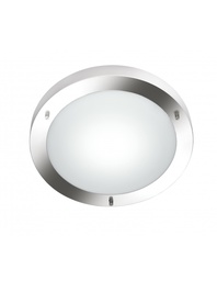 [S-TRIO6801011-07] Plafoniera Rotonda Nichel con Vetro Opale IP44