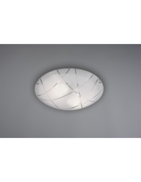 [S-TRIO601200200] Plafoniera Sandrina Vetro Graniglia Bianco 2xE27 Ø40 cm Trio Lighting