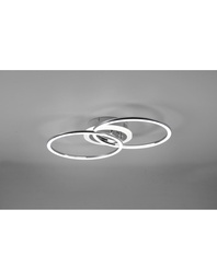 [S-TRIOR62783406] Plafoniera Soffitto Cerchi Cromo Led 4000k Dimmer
