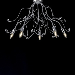 [S-BL154-PL5-CR] Plafoniera in ferro cromato lucido con strass in cristallo 5 luci