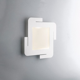 [S-BL251-LED18] Plafoniera in metallo Bianco LED integrato 35x35x h5 cm
