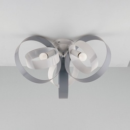 [S-BL114-PL3-BG] Plafoniera moderna in ferro tre luci Bianco Grigio tre luci 44x h26 cm