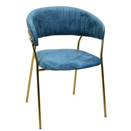 [S-V2807320000] Poltrona velluto blu ottanio 57x52 cm