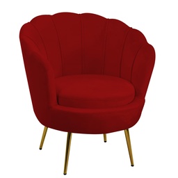 [S-V2808610000] Poltrona in velluto rosso fragola - Dimensioni: 73x72x77 cm