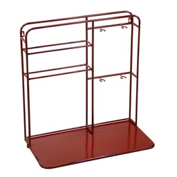 [S-V6453700000] Portabottiglie da muro rosso in metallo - 2 posti - 59x33x62,5 cm