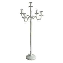 [S-V7014350000] Portacandele candelabro alluminio bianco 5 posti 45x45x100 cm