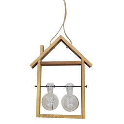 [S-V8534490000] Portafiori in legno con vetro 2 posti cm25x6,5h30