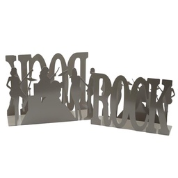 [S-V3404550000] Portariviste in metallo rock 1-2 tortora cm35x12h24