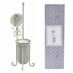 [S-V6214230000] Portascopino Metallo Paris Bianco 14x15x51 cm